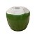 Coco Cerâmica Verde Com Bege Decorativo Festa Vaso Cachepot - Imagem 3