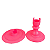 Prato Mosaico Pé Torneado Só Boleiras 16,5X22 Neon Rosa - Imagem 3