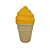 SORVETE CASQUINHA CERAMICA AMARELO - Imagem 1