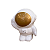 Astronauta Cerâmica Branco Dourado Pequeno Decoração Festa - Imagem 2