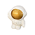 Astronauta Cerâmica Branco Dourado Pequeno Decoração Festa - Imagem 3
