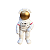 Astronauta Resina Branco Frente Capacete Dourado Decorativo - Imagem 1