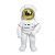 Astronauta Resina Branco Frente Capacete Dourado Decorativo - Imagem 14