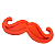 BIGODE MDF LARANJA - Imagem 3