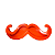 BIGODE MDF LARANJA - Imagem 2