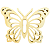 BORBOLETA FRUFRU MDF GRANDE AMARELO CANDY - Imagem 1