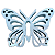 BORBOLETA FRUFRU MDF GRANDE AZUL BEBE - Imagem 1