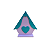 CASINHA MDF PEQ LILAS COM VERDE AGUA - Imagem 1