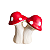 COGUMELO DUPLO FINO CERAMICA VERMELHO - Imagem 1