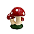 COGUMELO TRIPLO CERÂMICA VERMELHO - Imagem 3