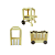 Kit Mini Circo Decorativo Para Festa Amarelo Candy 3 Peças - Imagem 1
