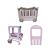 Kit Mini Circo Decoração Para Festa Rosa Bebê Mdf 3 Peças - Imagem 1