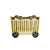 Mini Jaula Amarelo Candy Rodas Bege Decoração Circo Mdf - Imagem 1