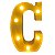 Letra Led C Plástico Branco Decorativa Luz Amarela - Imagem 1
