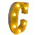 Letra Led C Plástico Branco Decorativa Luz Amarela - Imagem 3