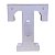 LETRA LED T PLASTICO BRANCO 22CM - Imagem 3