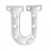 LETRA LED U PLASTICO BRANCO 22CM - Imagem 4