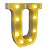 LETRA LED U PLASTICO BRANCO 22CM - Imagem 3