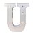 LETRA LED U PLASTICO BRANCO 22CM - Imagem 2