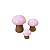 Mini Trio De Cogumelos Rosa Bebê Decorativos Cerâmica Festa - Imagem 2