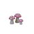 Mini Trio De Cogumelos Rosa Bebê Decorativos Cerâmica Festa - Imagem 1
