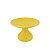 Mini Prato Frisado Pé Alto Amarelo Porcelana Decorativa - Imagem 1