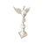 Divino Espirito Santo Madeira Base Quadrada Det Oval Branco - Imagem 2