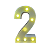 Numero 2 Branco Led Luz Amarela Decorativo Enfeite 22CM - Imagem 1