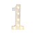 Numero 1 Branco Led Luz Amarela Decorativo Enfeite 22CM - Imagem 2