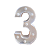 Numero 3 Branco Led Luz Amarela Decorativo Enfeite 22CM - Imagem 2