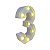 Numero 3 Branco Led Luz Amarela Decorativo Enfeite 22CM - Imagem 3