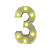 Numero 3 Branco Led Luz Amarela Decorativo Enfeite 22CM - Imagem 1