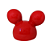 Cabeça Mouse Cortada Decoração Festa Cerâmica Vermelho - Imagem 1