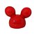 Cabeça Mouse Cortada Decoração Festa Cerâmica Vermelho - Imagem 7