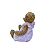 URSINHO DE RESINA SENTADA MENINA LILAS - Imagem 2