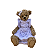 URSINHO DE RESINA SENTADA MENINA LILAS - Imagem 1