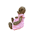 URSINHO DE RESINA SENTADA MENINA ROSA BEBE - Imagem 4