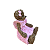 URSINHO DE RESINA SENTADA MENINA ROSA BEBE - Imagem 3