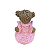 URSINHO DE RESINA SENTADA MENINA ROSA BEBE - Imagem 2