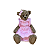 URSINHO DE RESINA SENTADA MENINA ROSA BEBE - Imagem 1