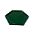 Bandeja Mosaico Sextavada Grande Verde Folha Decorativa - Imagem 1