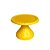 Mini Prato Bolinha Porcelana Amarelo Gema Decorativo Boleira - Imagem 1