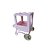 Mini Carrinho De Pipoca Rosa Bebê Rodas Bege Festa Circo MDF - Imagem 1