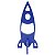 Foguete Azul Marinho Grande Decoração MDF Astronauta - Imagem 2