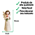 Mini Anjo Bege Com Flor Estatueta Decorativa Totem - Imagem 2