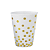 Copo De Papel Confete Ouro Reutilizável Festa 250ml 8unidades - Imagem 1