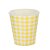 Copo De Papel Xadrez Amarelo Festas 270ml 10 unidades - Imagem 1
