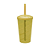 Copo Fest Twister Tampa E Canudo Amarelo Transparente 400ml - Imagem 1