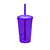 Copo Fest Twister Tampa E Canudo Roxo Transparente 400ml - Imagem 1