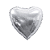 Balão Coração 18" 45cm Hologlitter Prata Metalizado Decoração - Imagem 1